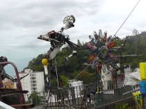 Recycled art on the hillside