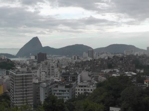 The view looking out from Santa Teresa towards the water